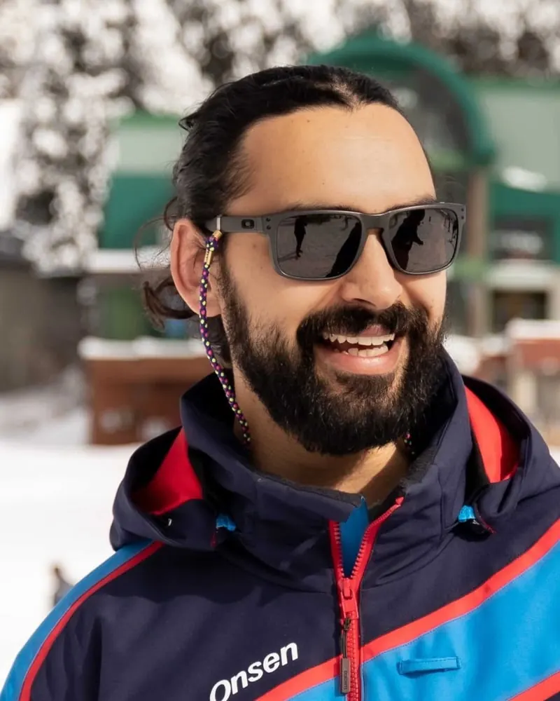 Max Raju, founder of Active Manager, on the slopes